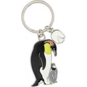 Metalen pinguin sleutelhanger 5 cm