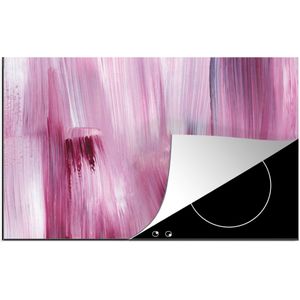 KitchenYeah® Inductie beschermer 83x51.5 cm - Kleuren - Verf - Schilderij - Roze - Kookplaataccessoires - Afdekplaat voor kookplaat - Inductiebeschermer - Inductiemat - Inductieplaat mat