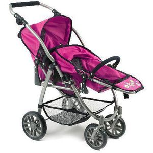 Bayer Chic 2000 - Tweeling Poppenwagen Vario - Dots Navy Pink