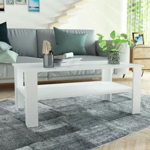 vidaXL - Salontafel - 100x59x42 - cm - bewerkt - hout - wit