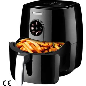 5,5 liter Heteluchtfriteuse zonder Olie met Touchscreen - Timer en Temperatuurregeling Airfryer - 6 Programma's - 1500 W - Geschikt voor 3-5 Personen