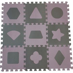 Baby Dan Speelmat Foam Vormen Shapes Tegels 90 X 90 cm Rose Voor Binnen en Buiten