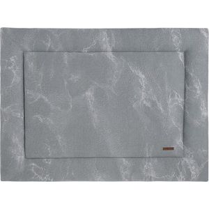 Baby's Only Gebreid boxkleed Marble - Parklegger - Speelkleed - Grijs/Zilvergrijs - 80x100 cm - Extra dik - Boxmatras - Tweezijdig te gebruiken