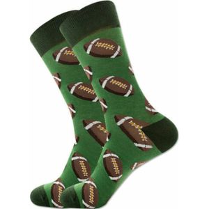 Sokken met Rugbyballen - Grappige cadeau sokken voor Man/Vrouw maat 40-45 - Sport/Rugby/American Football