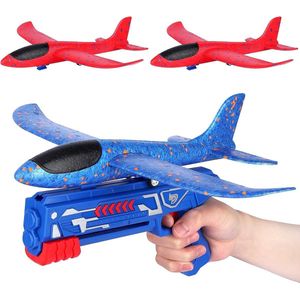 Speelgoed Vliegtuig met Afschietpistool - Zweefspeelgoed - Zweefvliegtuig Set van 3 Stuks - Veilig Materiaal - Interactief Educatief Speelgoed - Cadeau