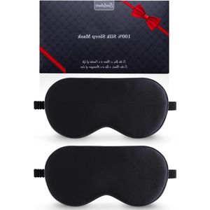 Zijden slaapmasker 2 stuks moerbeizijde oogmasker verstelbare riem - slaapmiddel blinddoek - dutje BeeVines Eye Sleep Shade Cover 100% - Blokken Licht - Gezwollen ogen verminderen - Geschenken voor.