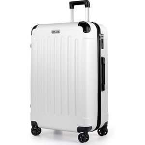 TAN.TOMI Reiskoffer 95L – Grote Trolley Koffer met 4 Wielen & Cijferslot – Handbagage & Ruimbagage – Lichtgewicht & Stevig - Wit