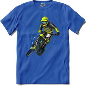 BMX Fiets Freestyle | Mountainbike sport kleding - T-Shirt - Unisex - Royal Blue - Maat L