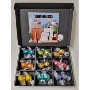 Chocolade Ballen Proeverij Pakket | Chocolade pakket met 9 verschillende chocolade smaken kwaliteits chocolade met Mystery Card 'Verhuisd' (met persoonlijke videoboodschap) | Cadeaupakket | Feestdagen box | Chocolade cadeau | Valentijnsdag