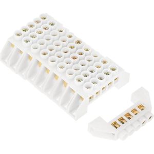Terminal Block - Electrical Legrand Connector Phase Distribution Board Wire 5 Hole Bridge Design Partition Brass Connectors (10pcs)