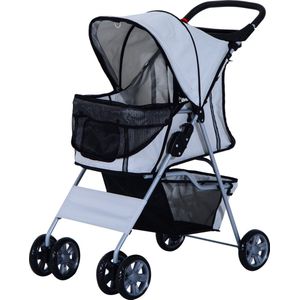 PawHut Hondenwagen hondenbuggy honden pet stroller buggy 4 kleuren 3/4 wielen D00-058GY