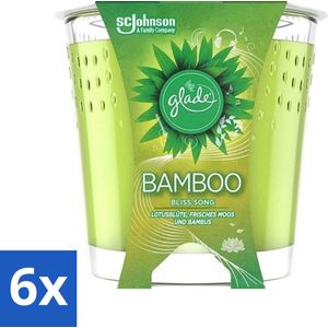 Glade - Geurkaars - Bamboo Bliss Song - Frisse Geur & Relaxatie - 129 g - Voordeelverpakking - 6 stuks