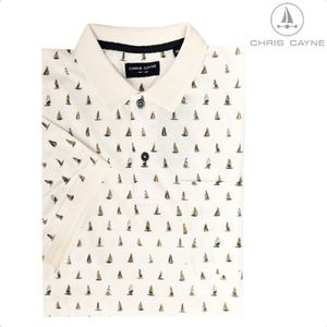 Polo 3026 beige print KM Chris Cayne - maat XXL