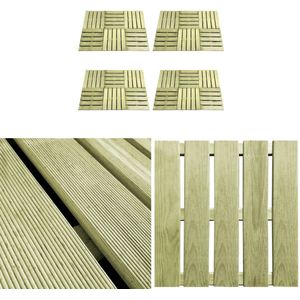 vidaXL 24 st Terrastegels 50x50 cm hout groen - Terrastegel - Terrastegels - Terras Tegel - Terras Tegels