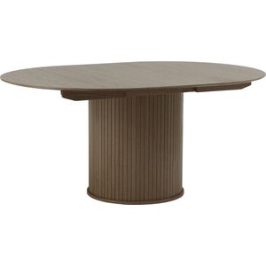 Giga Living - Eettafel Rond Donkerbruin - Uitschuifbaar - Smoked Eiken