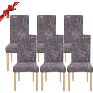 Jaotto - Universele stoelhoezen, stretch stoelhoezen - set van 6 moderne stoelhoezen - elastische duurzame stoelhoezen voor eetkamer decoratie - Scandinavisch, 6 stuks