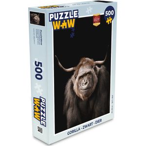 Puzzel Gorilla - Zwart - Dier - Legpuzzel - Puzzel 500 stukjes