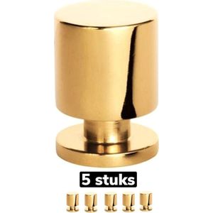 Kastknop Goud - Kastknoppen Goud - 5 stuks - Deurknopjes Goud voor kast - Deurknop Goud - Deurknopjes Goud - Handgreep Goud - Meubelknop Goud - Meubelknoppen Goud - Deurknopjes Goud - Deurknoppen Goud - Ladeknoppen voor deurtjes