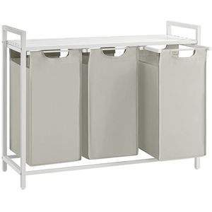FURNIBELLA-""Modulaire Wasmanden set – 3x38L met Opbergplank | Ruimtebesparend, Stijlvol & Functioneel – Wit