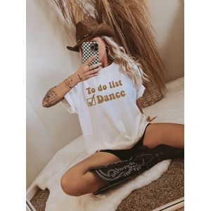Festival T-shirt - Dames - Wit - Katoen - To do list Dance - Maat M