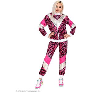 Widmann - Jaren 80 & 90 Kostuum - Tijgerlicious Roze Jaren 80 Kostuum - Roze - XXL - Carnavalskleding - Verkleedkleding
