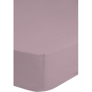 Perfecte katoen geweven hoeslaken roze - 160x200 (lits-jumeaux) - hoogwaardig - zacht en ademend - rondom elastiek - hoge hoeken - optimaal slaapcomfort