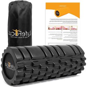 Trigger Point Foam Roller (zwart) - Multi Pressure Point met 3 unieke mallen voor spierspanning - Specialist Approved Sports Massage Roller voor Deep Tissue Therapy - met draagtas