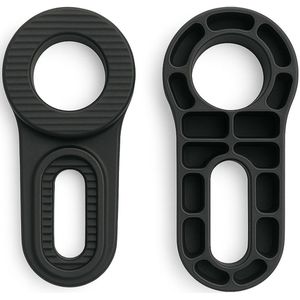 FSW-Products - Deurstopper Liggend Zwart - 118x60x38 mm - Deurbuffer - Stootdoppen - Kunststof Deurstoppers