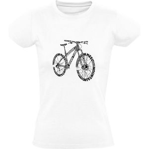 Fiets in woorden Dames T-shirt | wielrennen | mountainbike | fietsen