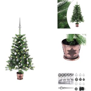 vidaXL Kunstkerstboom - PE naaldvormige takken - 90 cm - met 150 LEDs - groen - Decoratieve kerstboom