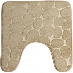 Urban Living Badkamerkleedje/wc badmat tapijt - memory foam - beige - 49 x 49 cm