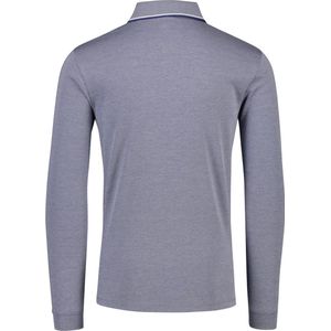 CASA MODA comfort fit polo lange mouw - blauw - Maat: 6XL