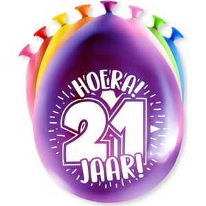 Paperdreams - Ballonnen Happy Party 21 jaar (8 stuks)