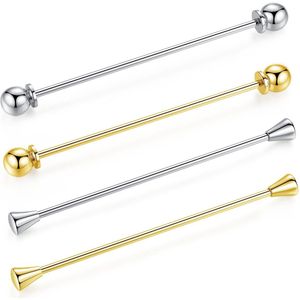 Kledingpin voor Herenshirt - 4 Stuks - Zilver - Roestvrij Staal