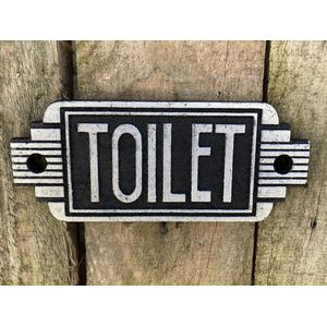 Bordje cast iron  sign 'Toilet' voor de deur