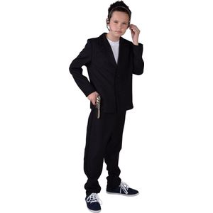 Jongens verkleedkleding 'Bodyguard' - Zwart pak/kostuum maat 164