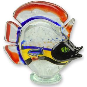 Glazen beeld - Discus vis - Murano stijl - 16,2 cm hoog