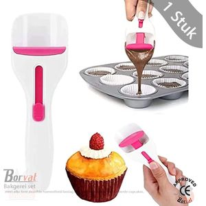 Borvat® - Moeiteloos bakken met de Cupcake Scoop BPA-vrije beslagdispenser met meetfunctie voor gelijke hoeveelheden