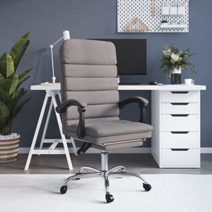The Living Store bureaustoel Verstelbaar - Taupe - 63 x 56 cm - Massagefunctie