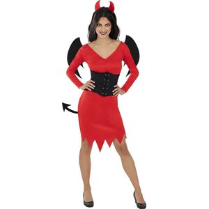 Funidelia | Duivel Kostuum Voor voor vrouwen - Demonen, Duivels, Halloween, Horror - Kostuum voor Volwassenen Accessoire verkleedkleding en rekwisieten voor Halloween, carnaval & feesten - Maat XXL - Rood