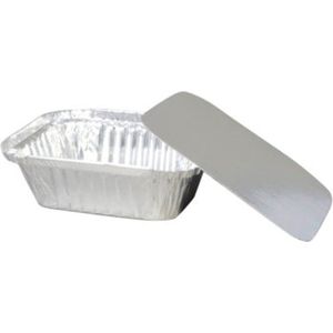 Aluminium bakje klein met deksel 9,5x12,5x4,5cm per 100 stuks
