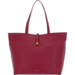 COCCINELLE Leren Schoudertas Shopper Coccinelle Magie Soft Handbag Grained Leather Garnet Red Wijnrood