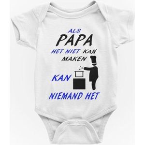 Passie voor stickers Baby rompertjes met tekst: als papa het niet kan koken kan niemand het  110/116