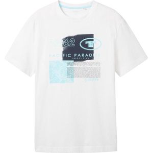 Tom Tailor T-shirt T Shirt Met Print 1041857xx10 20000 Mannen Maat - XL