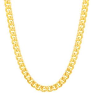 Silventi 760100020 Ketting Dames Goudkleurig - Doublé - Gourmet - 60cm - 8mm - Goudkleurig