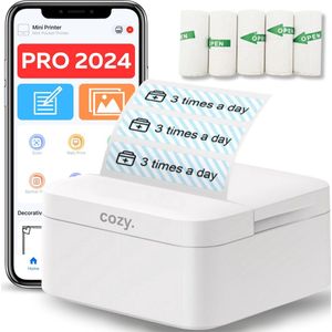 cozy.® Labelprinter Pro 2024 - Labelmaker - Lettertang - Labelwriter - Draadloze Printer - Etiketten Printer - Inclusief Labelrol - Bluetooth - Android en iOS App - Wit