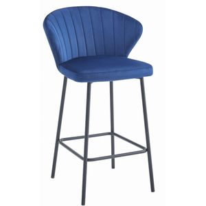 GATTA kruk - marineblauw fluweel / zwarte poten x 2