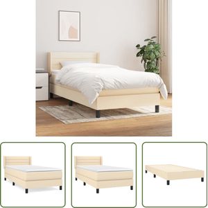 vidaXL Boxspring met Matras crème 80x200 cm Boxspringbed - Slaapcomfort - Boxspring - Tweepersoonsbed - Bed Frame