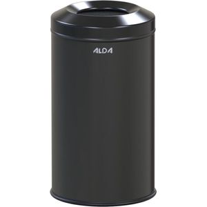 ALDA, Brandwerende prullenbak – 20L - 43xØ24 cm – zwart – afvalbak - vuilnisbak