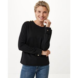 Mexx Longsleeve Top With Buttons On Shoulders Black - Maat M